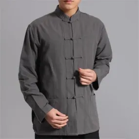 Men's Autumn Cotton Jacket With Chinese Collar
