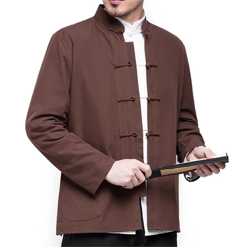 Men's Autumn Cotton Jacket With Chinese Collar