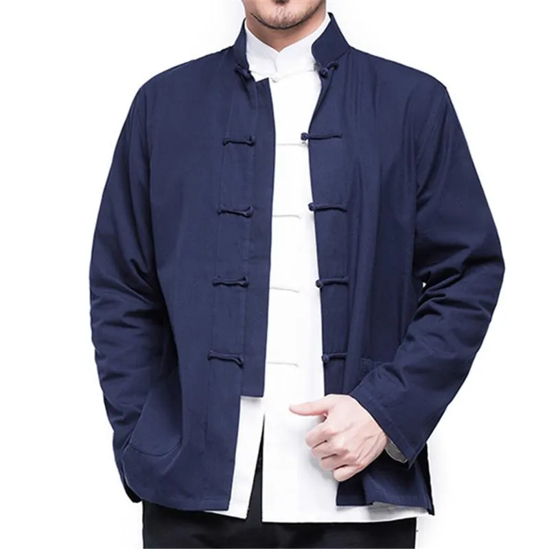 Men's Autumn Cotton Jacket With Chinese Collar