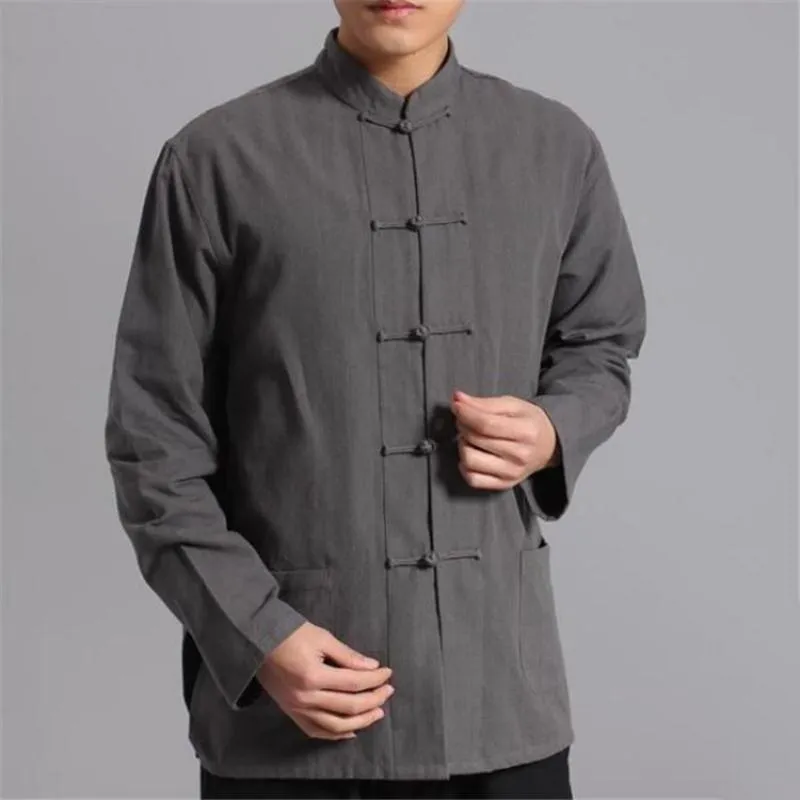 Men's Autumn Cotton Jacket With Chinese Collar
