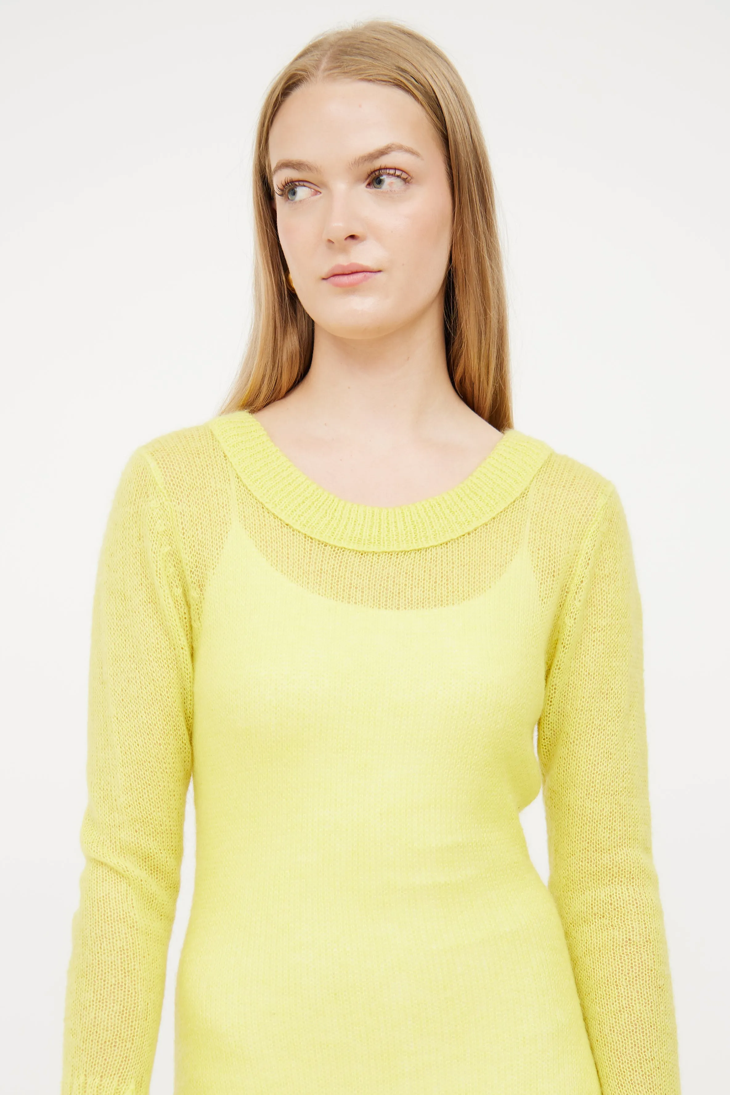 Neon Yellow Sweater Dress