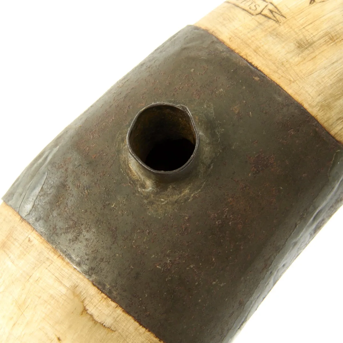 Original U.S. Naval Gunner's Priming Priming Powder Horn with Patriotic Scrimshaw Engraving c.1812