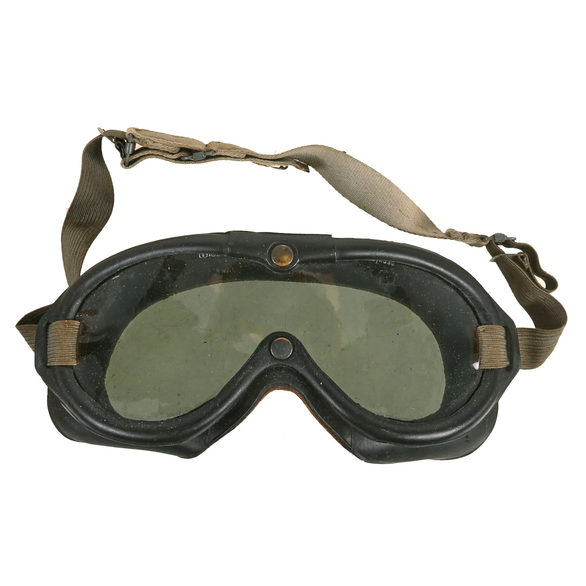 Original U.S. WWII Army Air Forces Aviator Flight Helmet Set - Polaroid B-8 Goggles with Box, A-14 Mask, ANB-H-1 Headset and A-11 Helmet