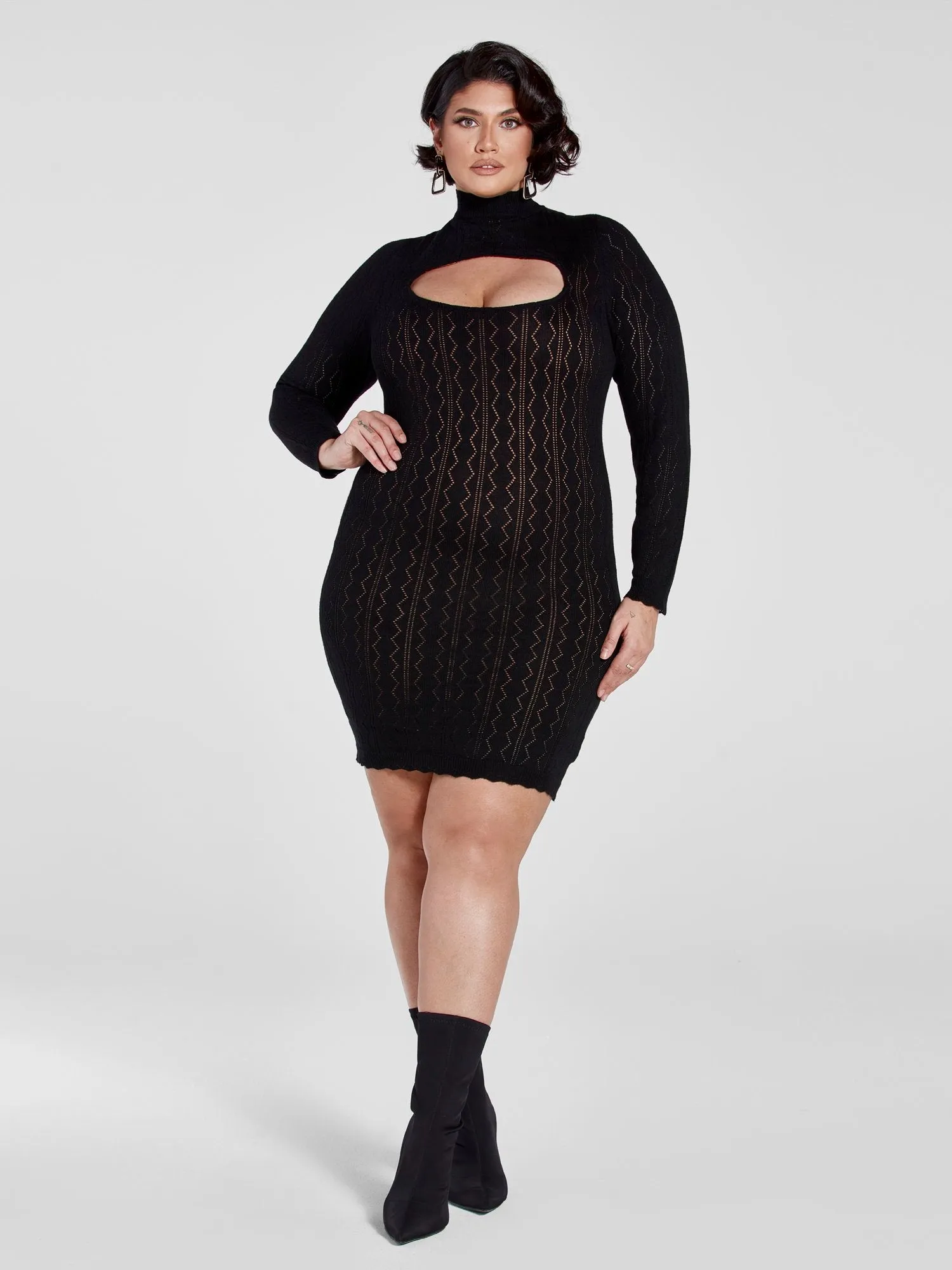 Paula Pointelle Knit Sweater Dress