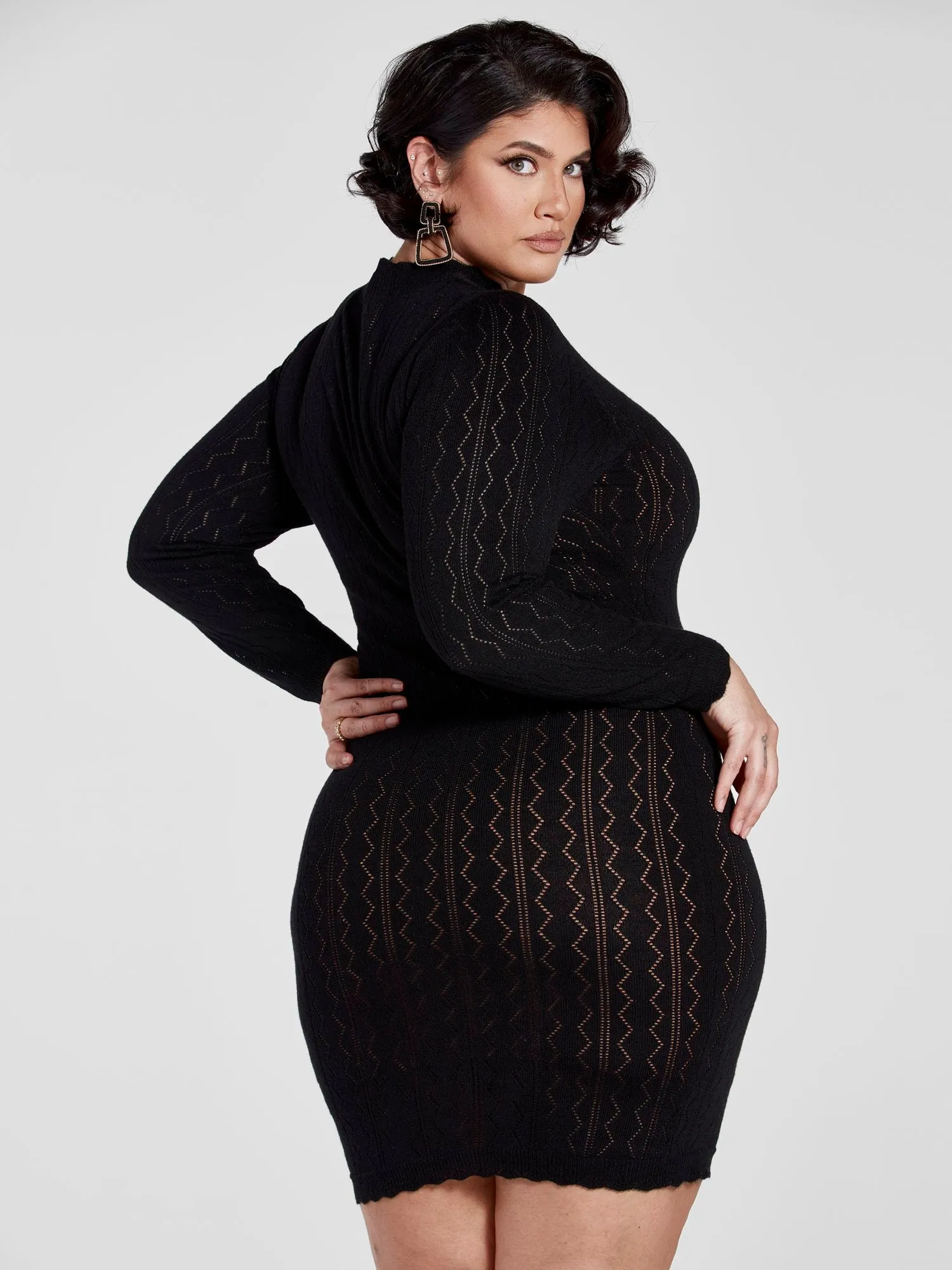 Paula Pointelle Knit Sweater Dress