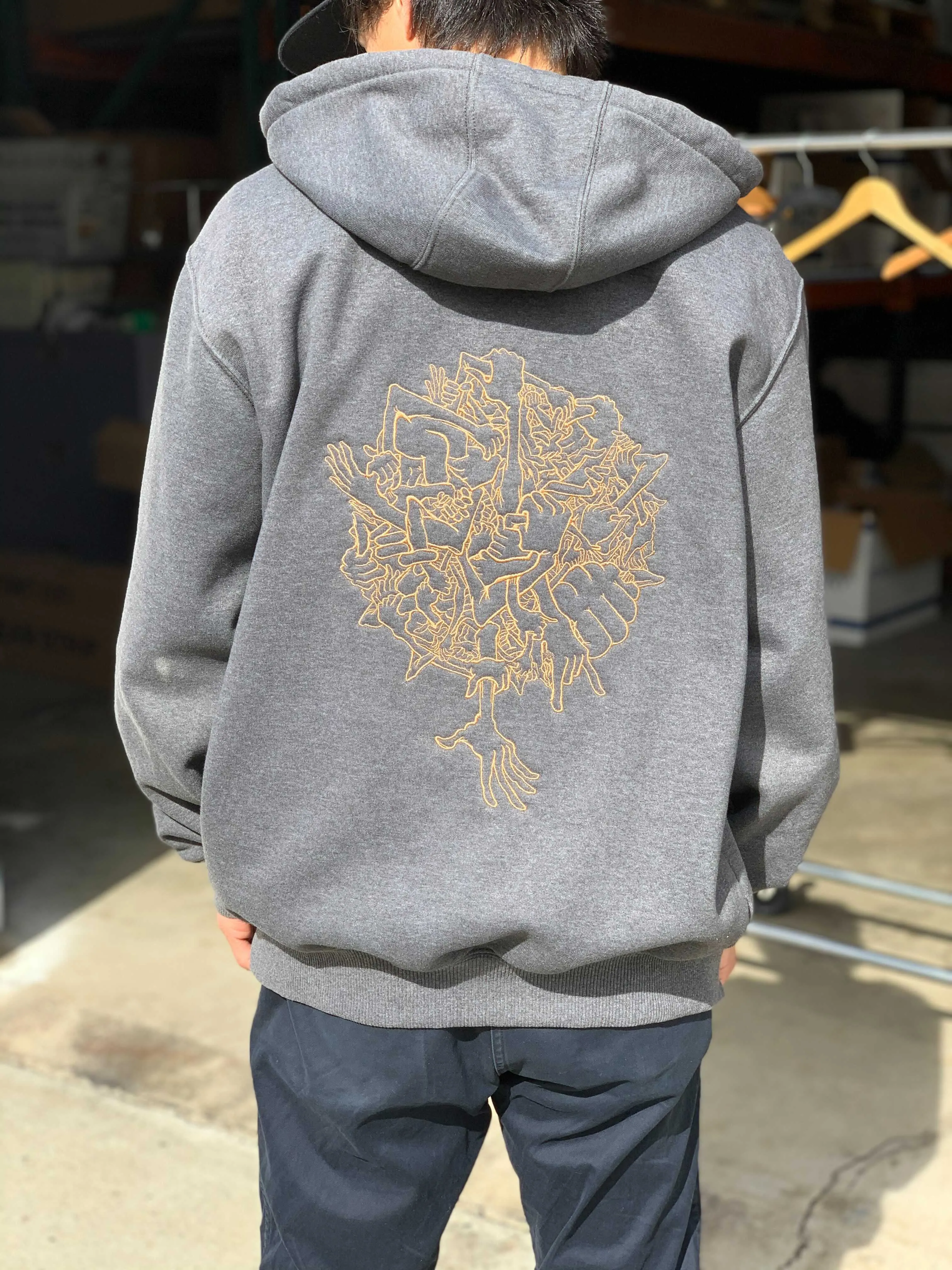 Reach by Larry Lurch Fagan - Custom Embroidery on Zip-Up Sweater