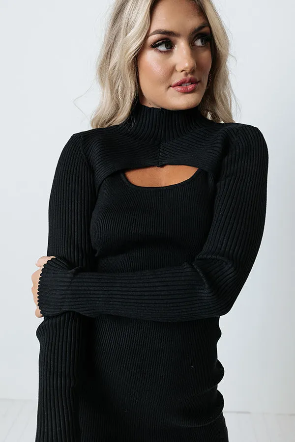 Room With A View Sweater Dress In Black