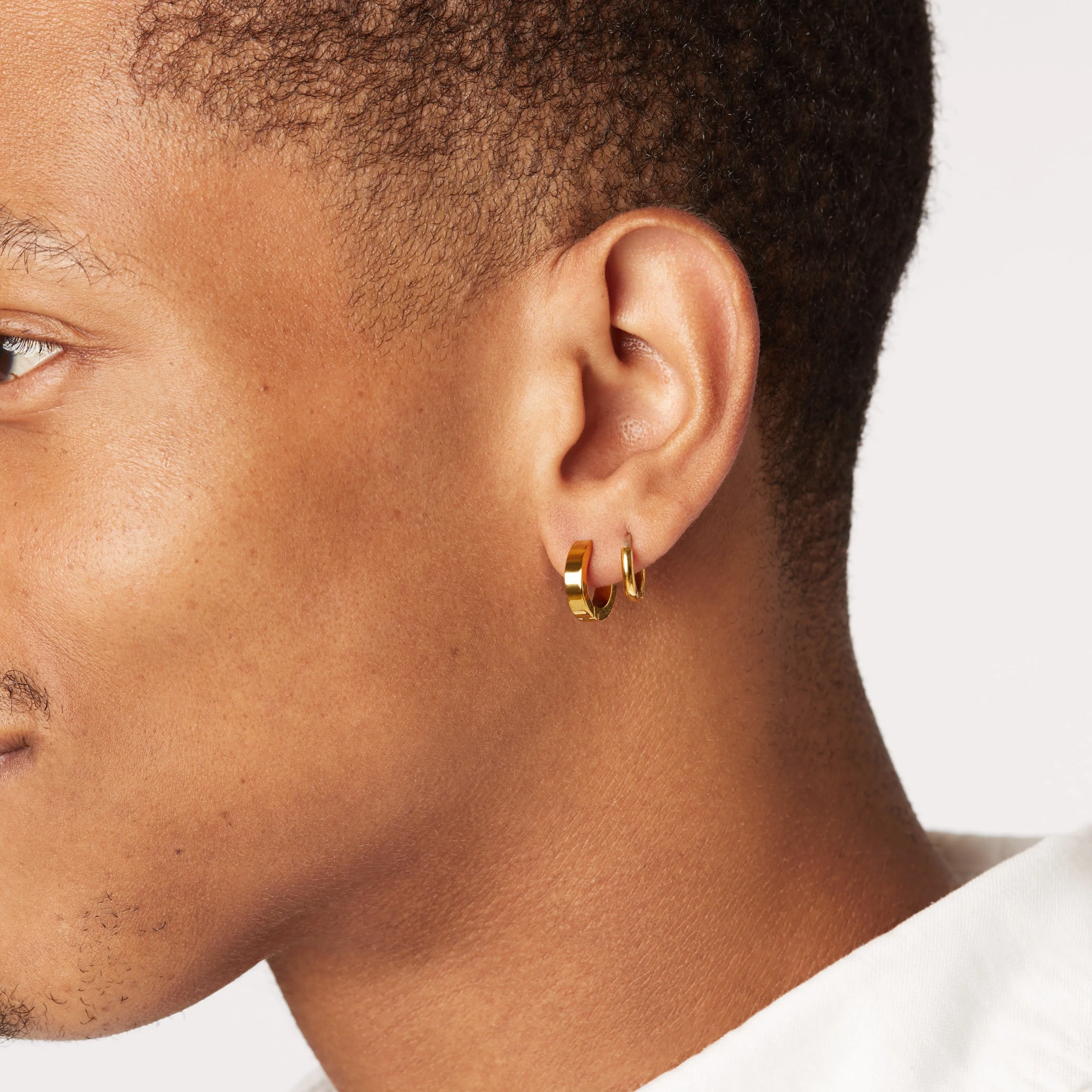 Single Small Rooftop Huggie Hoop Earring