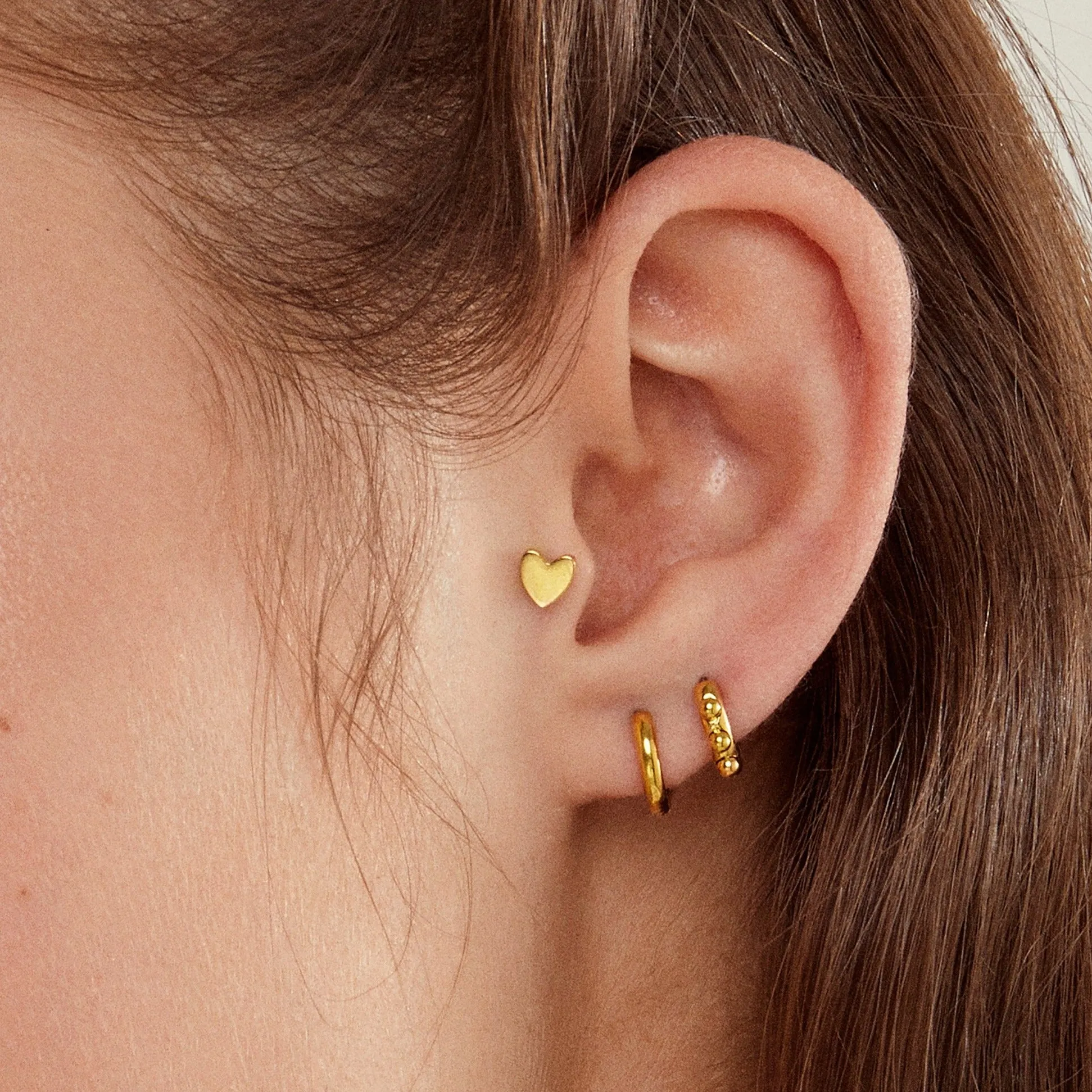 Single Small Rooftop Huggie Hoop Earring