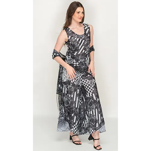 Sleeve Less Animal Print Reversible Pant Set For Women