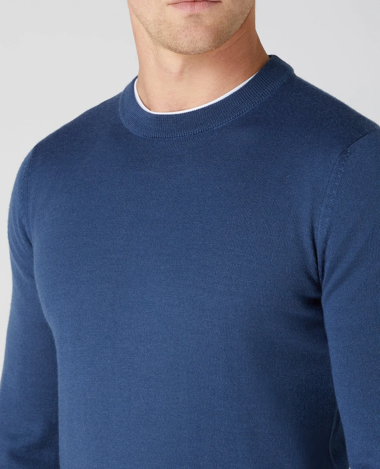 Slim Fit Merino Wool-Blend Crew Neck Sweater
