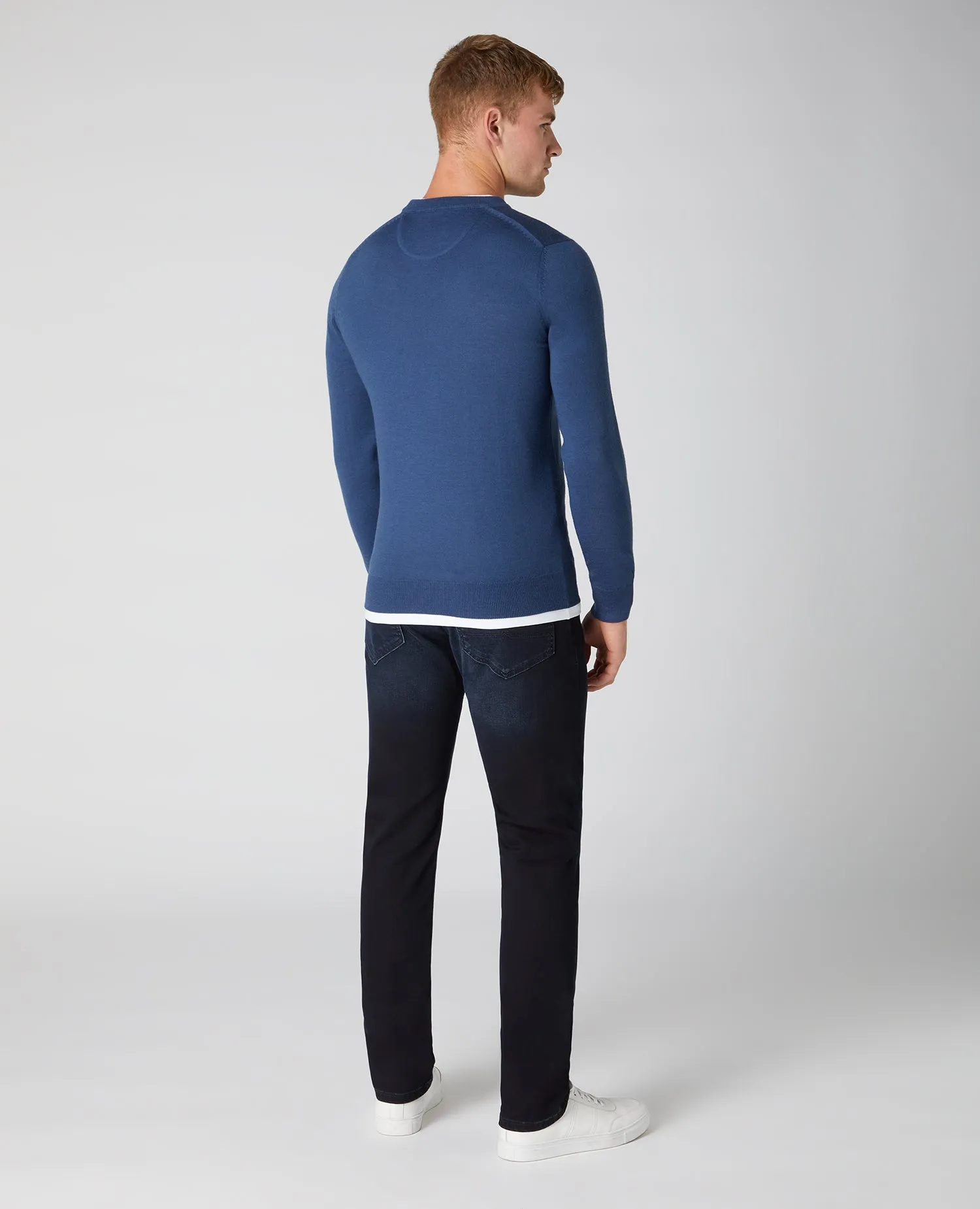Slim Fit Merino Wool-Blend Crew Neck Sweater