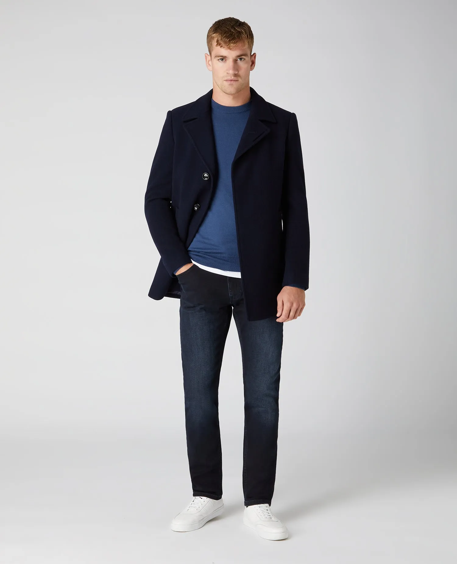 Slim Fit Merino Wool-Blend Crew Neck Sweater