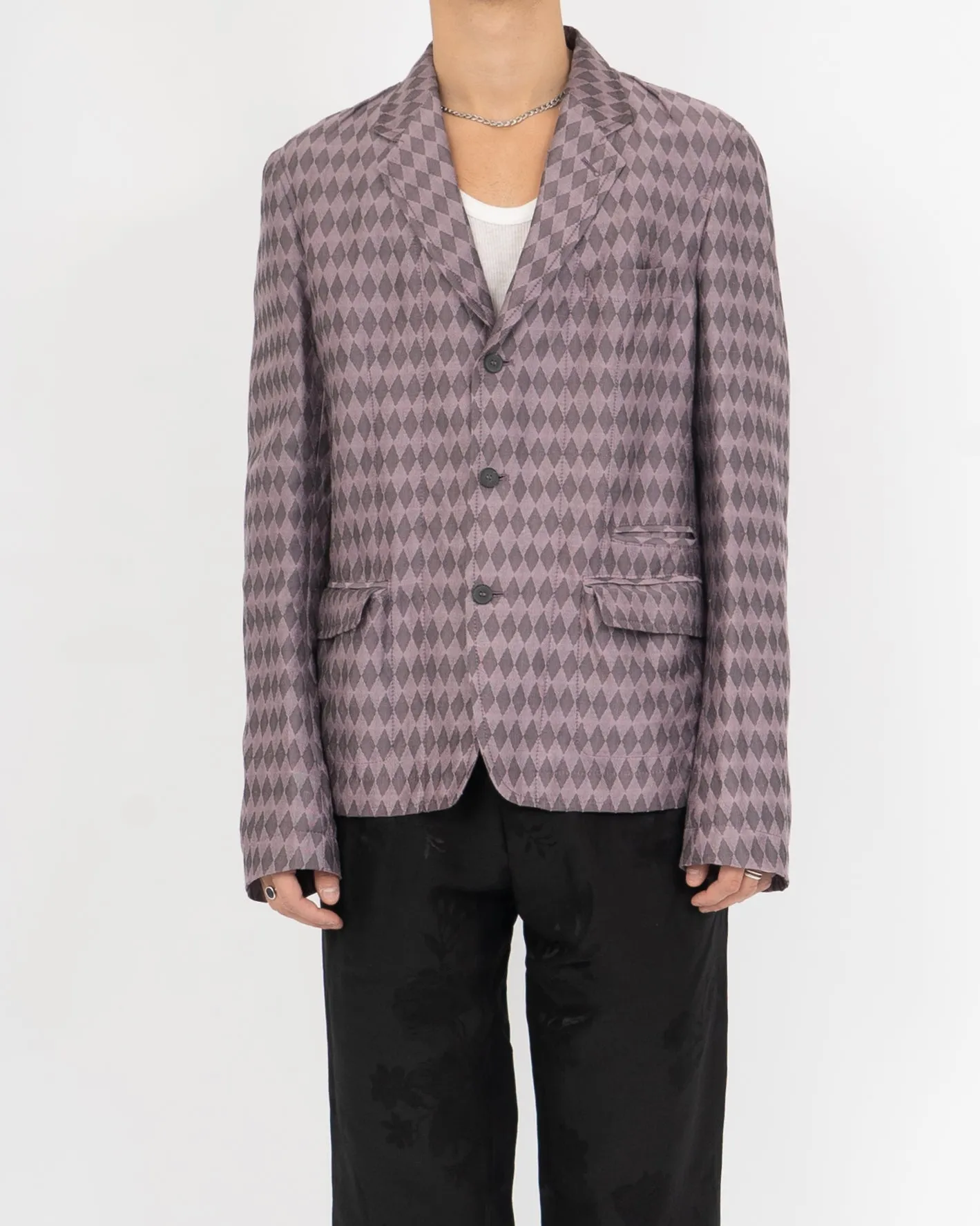 SS17 Lilac Checked Casual Blazer