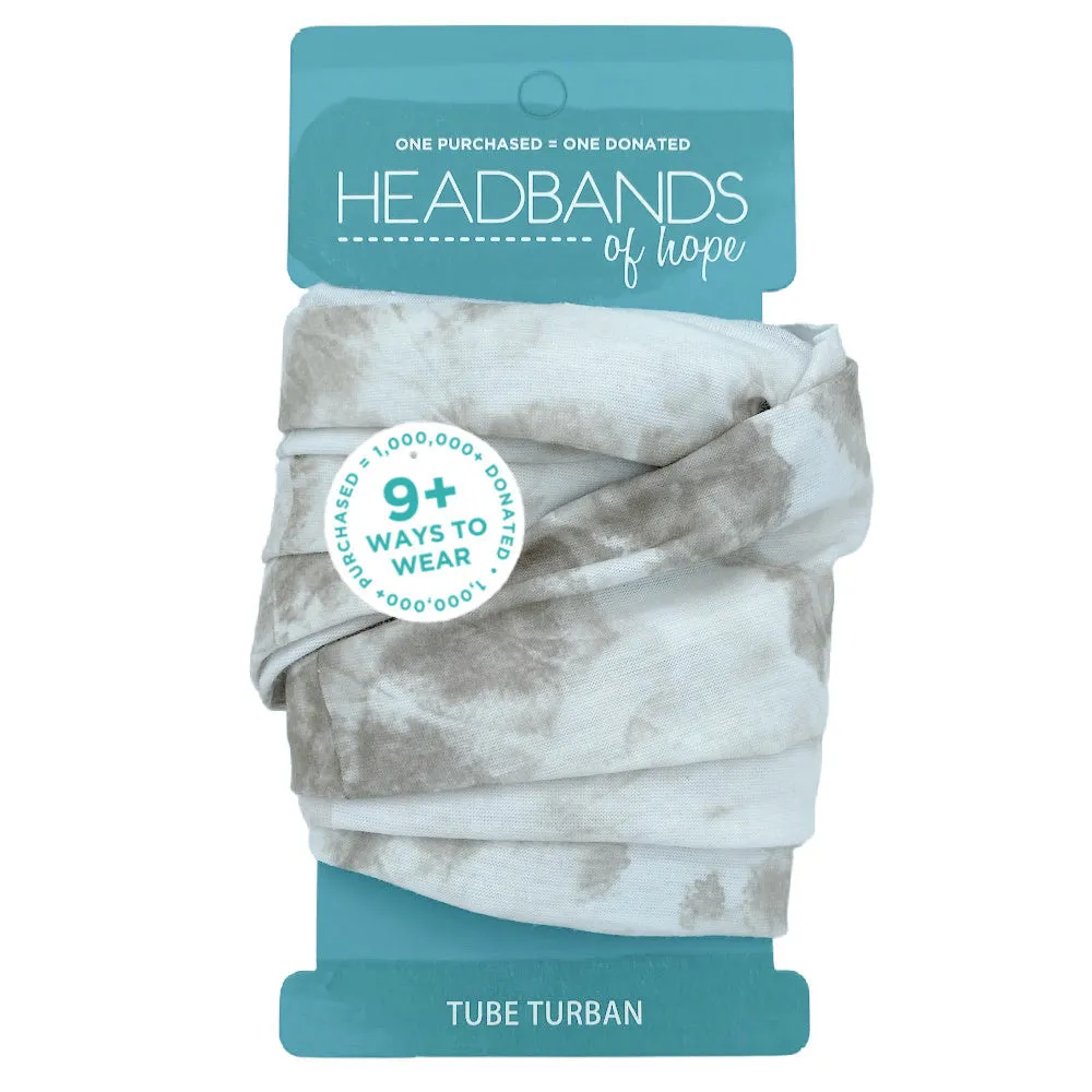 Taupe Tie Dye Tube Turban