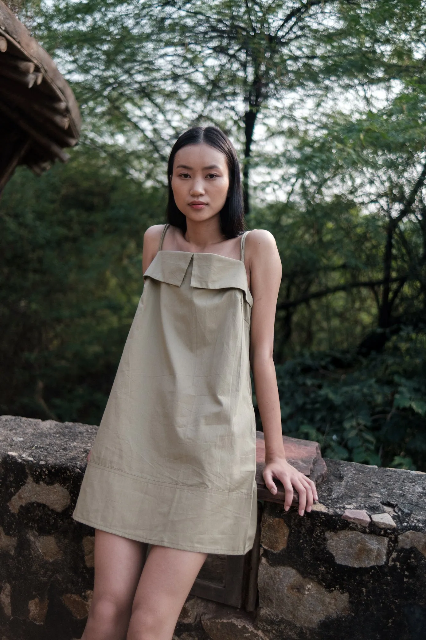 The Terra Tribe Khaki Rachel Slip Dress