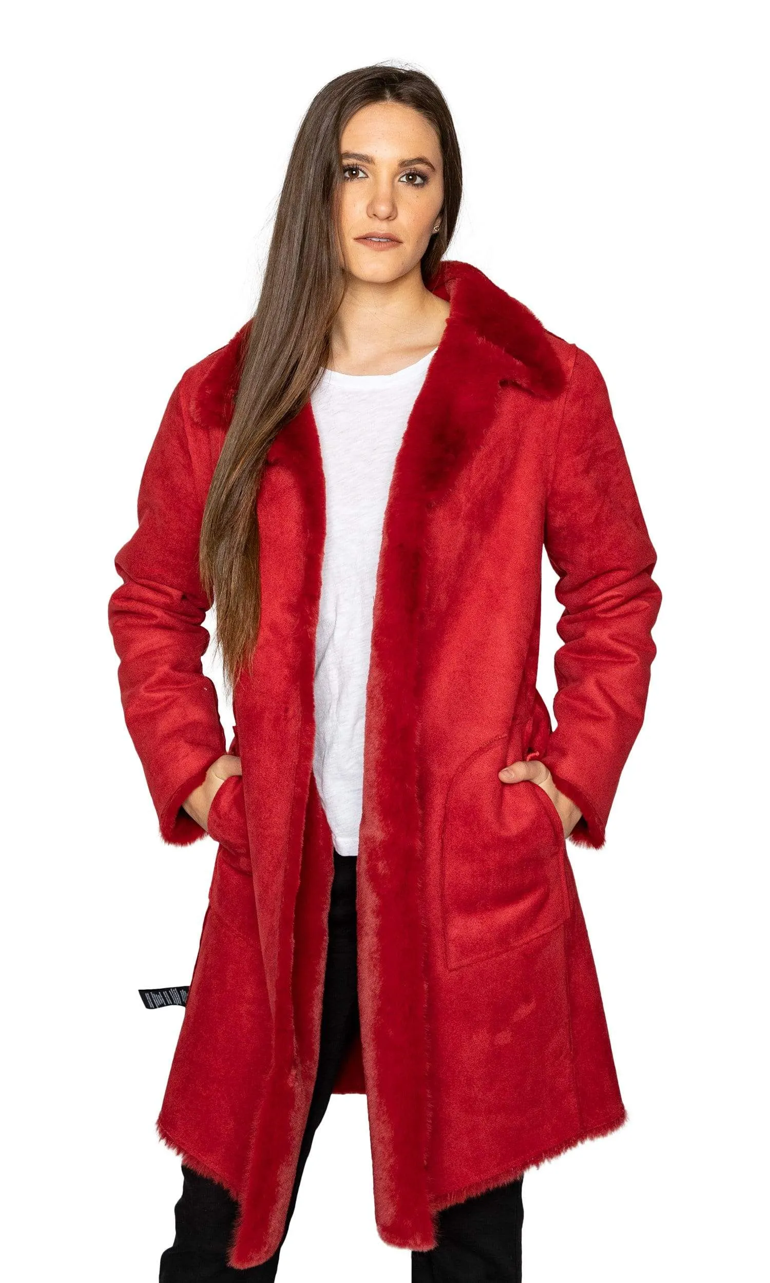 Velvet by Graham & Spencer Mina Faux Fur 3/4 Length Coat