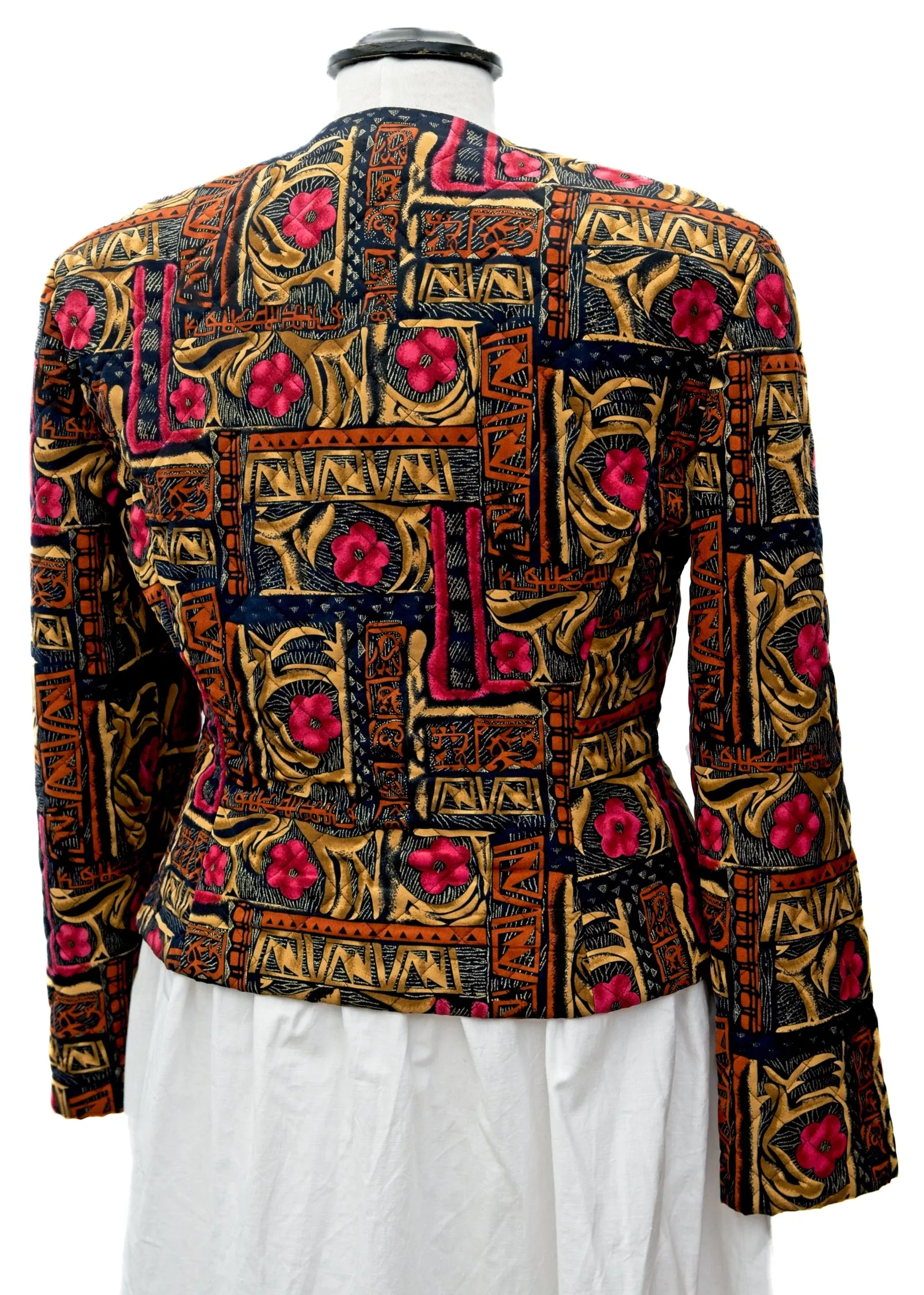 Vintage 80s Autumnal Cropped Quilted Jacket • Alexon