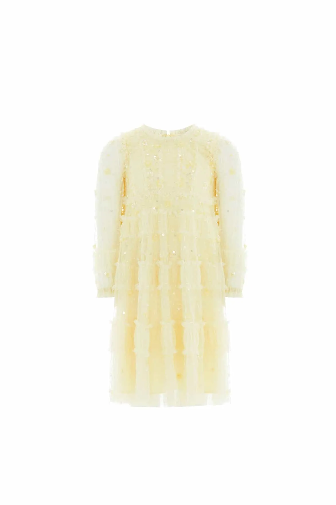 Violet Shimmer Long Sleeve Kids Dress