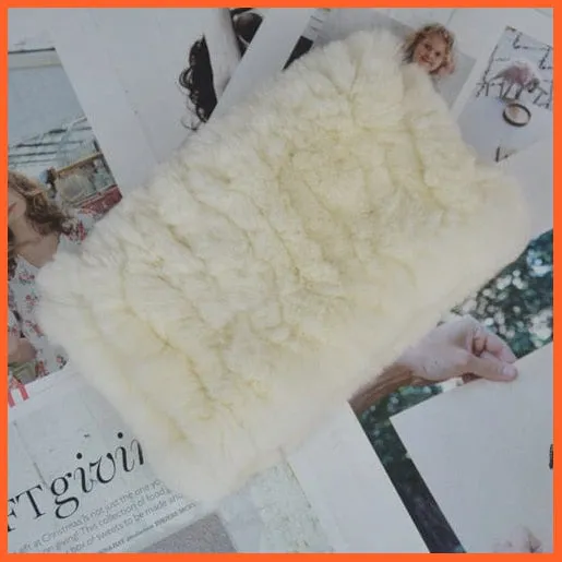 Women Handmade 100% Real Rex Fur Knitted Scarf | Genuine Fur Ring Scarves