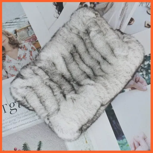 Women Handmade 100% Real Rex Fur Knitted Scarf | Genuine Fur Ring Scarves